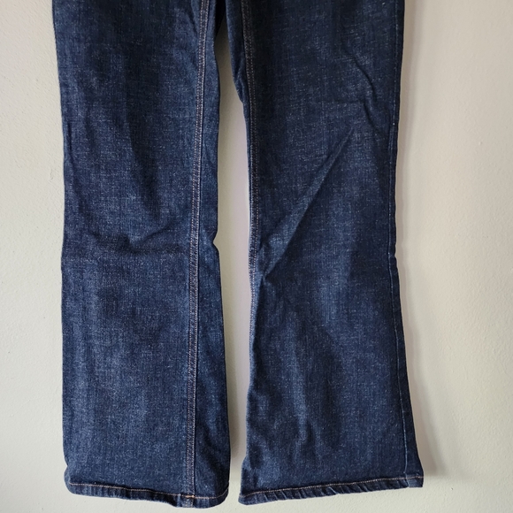 GLO JEANS FLARE Dark Wash Denim Blue Jeans Small Bell Bottom Flare Jeans Size 11 - Picture 5 of 14